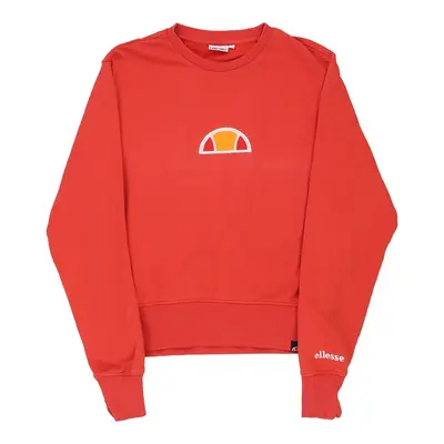 Ellesse Sweatshirt - Medium Red Cotton Blend