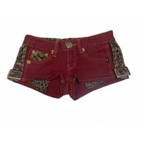 sexy leopard print red denim shorts women's summer retro low-rise hot pants  shorts jeans Womenswear Bottom gym outfits gym s...