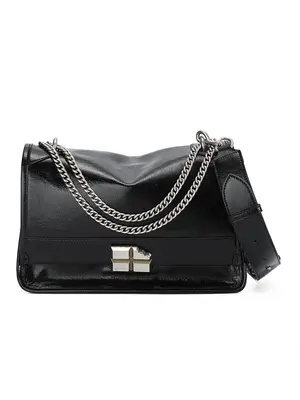 Smting soft leather oversized shoulder bag
