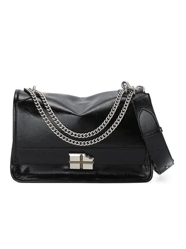 Smting soft leather oversized shoulder bag