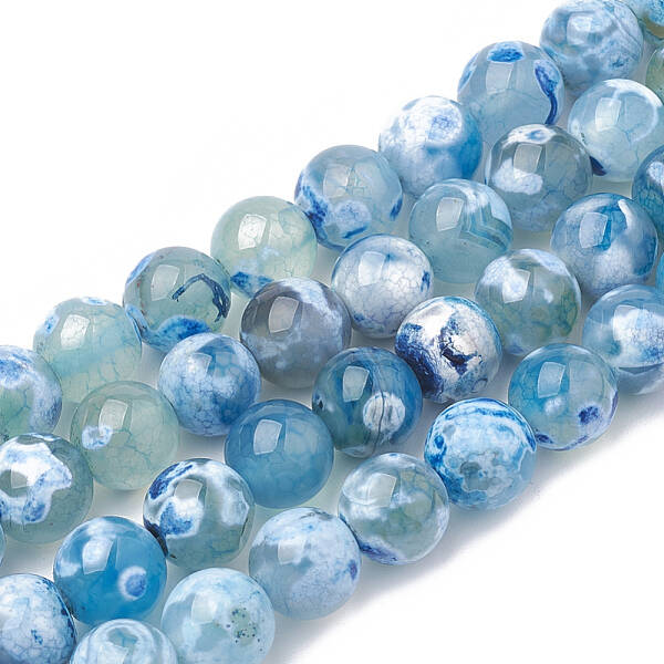 Natural Fire Crackle Agate Beads Strands