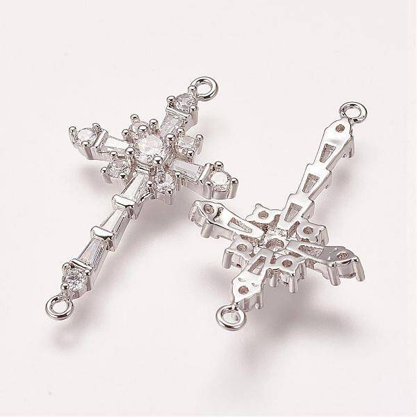 Brass Micro Pave Cubic Zirconia Links