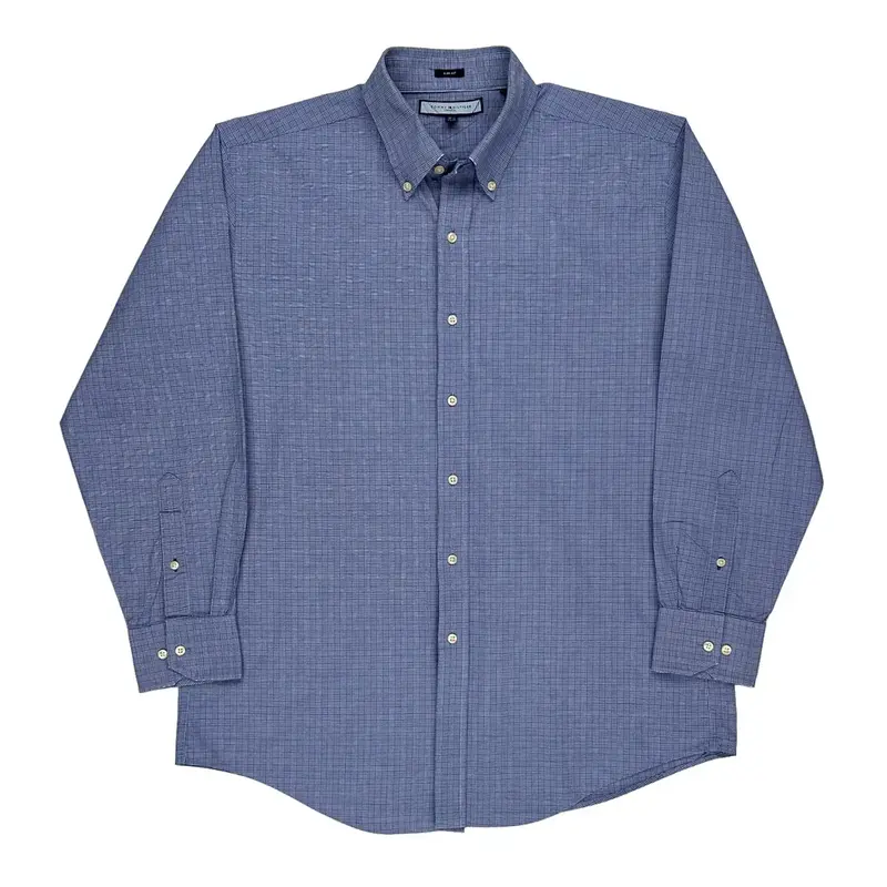 Slim Fit Tommy Hilfiger Checked Shirt - Large Blue Cotton | Size: large