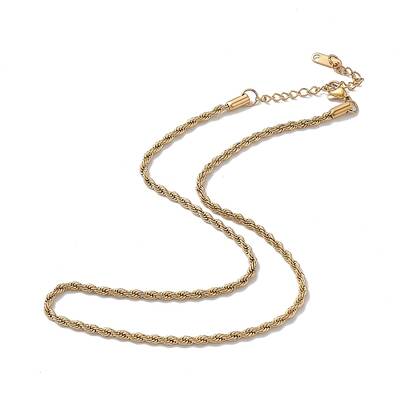 Ion Plating(IP) 304 Stainless Steel Rope Chain Necklace for Men Women
