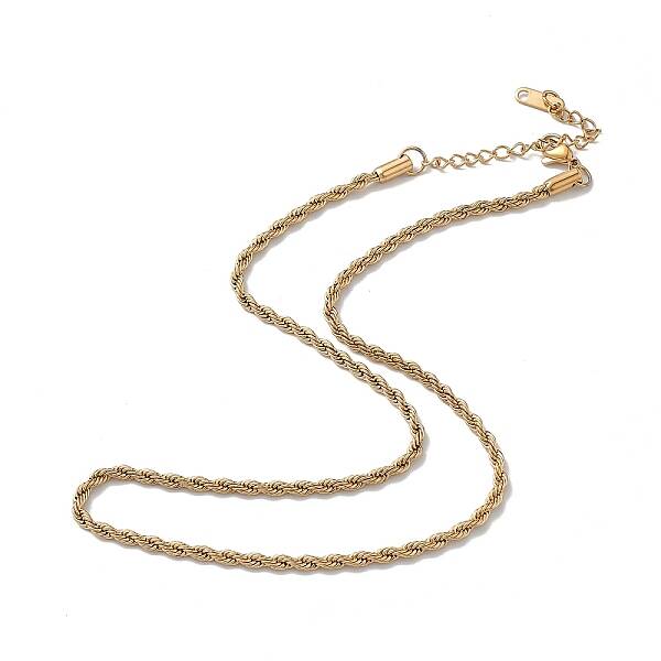 Ion Plating(IP) 304 Stainless Steel Rope Chain Necklace for Men Women