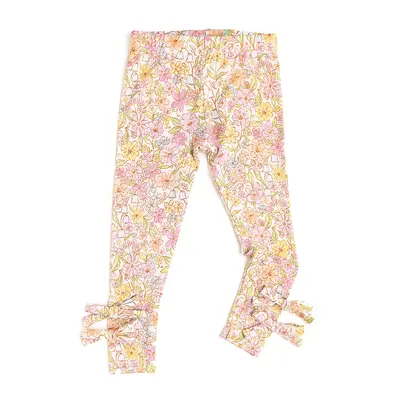 Kennedy Floral Bow Leggings Bamboo Kids Floral Pants Gigi and Max