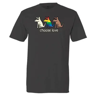 Teddy the Dog™ Choose Love T-Shirt - Dark Gray - Medium