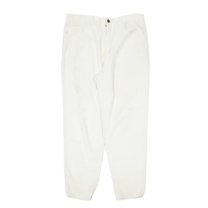 WAIKIKI COOLER Corduroy Trousers Cream Regular Straight Womens W31 L26