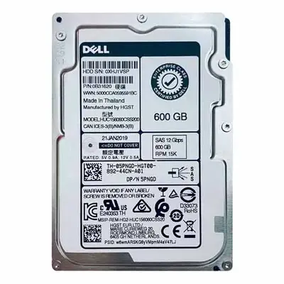 05PNGD Dell 600GB 12Gb/s SAS 15000 2.5-Inch Hard Drive