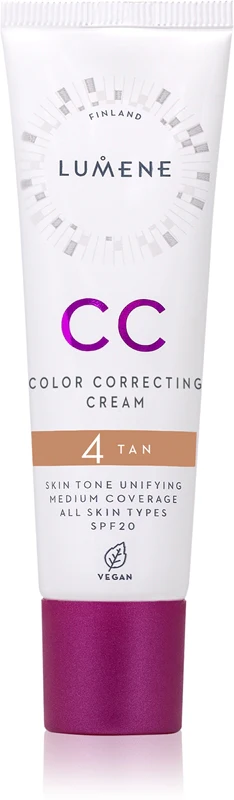 Lumene Color Correcting CC cream for uniform color SPF 20 color 4 Tan 30 ml