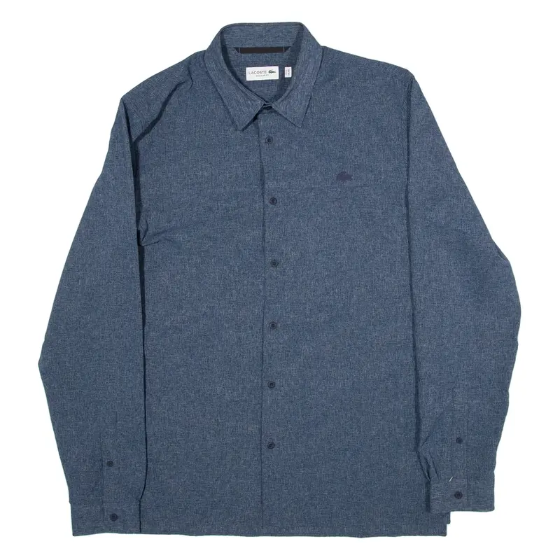LACOSTE Regular Fit Mens Plain Shirt Blue Long Sleeve L