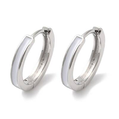 Ring Brass With Enamel Hoop Earrings for Women