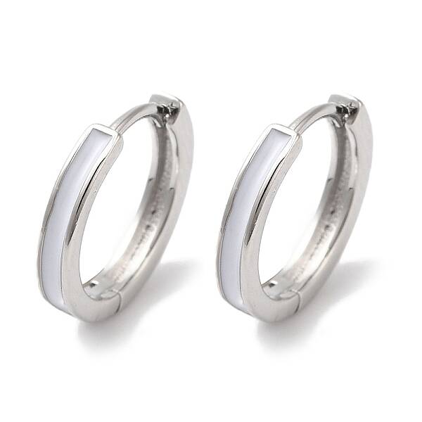 Ring Brass With Enamel Hoop Earrings for Women