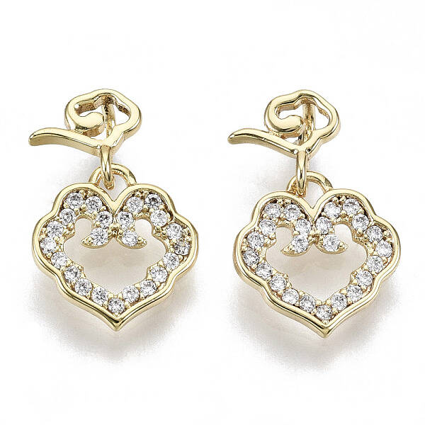 Brass Micro Pave Cubic Clear Zirconia Charms