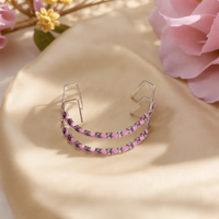 Metal Dental Braces with Hooks - 1 Pair for Fashionable Pink and Purple Teeth Decorations, Suitable for Teaching Models, Men,...