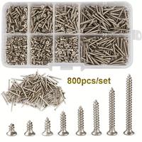 M2 Stainless Steel Self Tapping Screw Assortment Kit, Tapping Screw Assortment Kit, Lock Nut Wood Thread Nail Screw Set, Self...