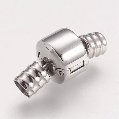 Tarnish Resistant 304 Stainless Steel European Clasps with Cord Ends