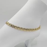 Chinese Woven Anklet 14k Gold Plated 7 mm Thick 10 inches Long with Traditional Design