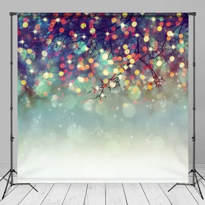 Glitter Bokeh Branch Green Backdrop For Photo Studio - Aperturee