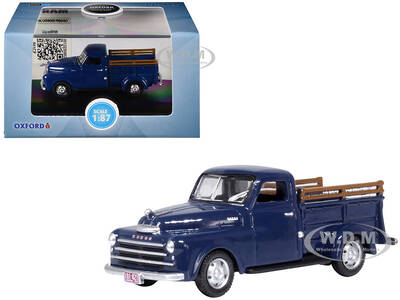 1948 Dodge B-1B Pickup Truck Waterway Blue 1/87 (HO) Scale Diecast Model Car by Oxford Diecast