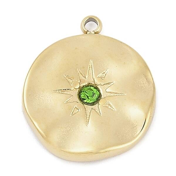 304 Stainless Steel Rhinestone Pendants