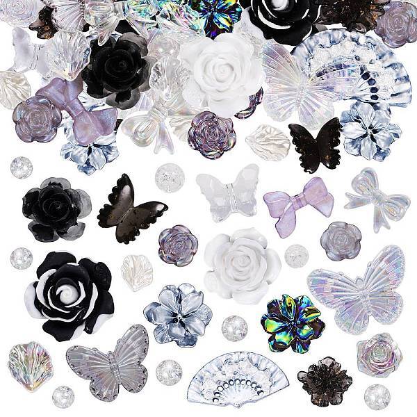 50G Resin Acrylic DIY Accessories Simulation Baroque Style Rose Halo Dyed Mixed Flower DIY Accessories