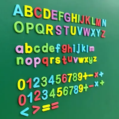 1 Set Random Color 3D Magnetic Alphabet Stickers, Refrigerator Digital Magnets for Home Office Whiteboard