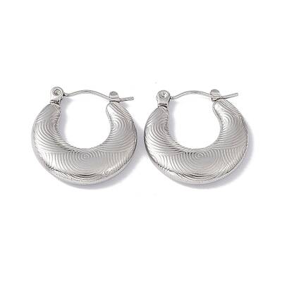 Non-Tarnish 304 Stainless Steel Croissant Hoop Earrings for Women