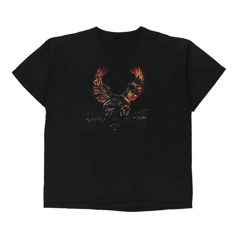 Black River Falls WI Harley Davidson Graphic T-Shirt - 2XL Black Cotton