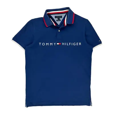 Tommy Hilfiger Slim Fit Polo Shirt - Large Blue Cotton Blend