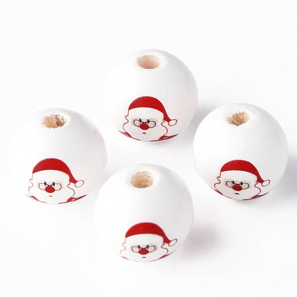 Painted Natural Wood Beads