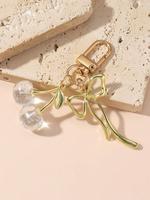 Women's Cute Cherry & Bow Design Keychain, Fashionable Minimalist Keychain for Car Keys for Women & Girls, Trendy All-match K...