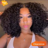 Wiggins Hair Short Curly Wigs Popping Fluffy Curl 250% Density 7x4 Pre Cut Ready To Go Curly Glueless Wigs Ready To Wear Huma...