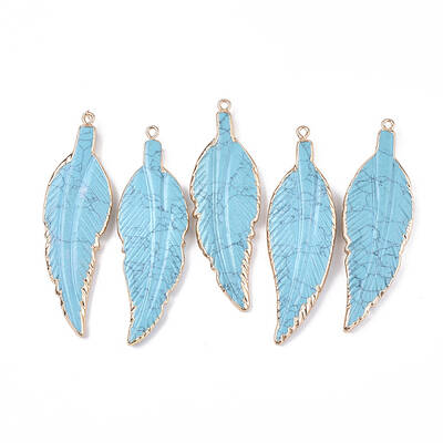 Electroplate Synthetic Turquoise Big Pendants