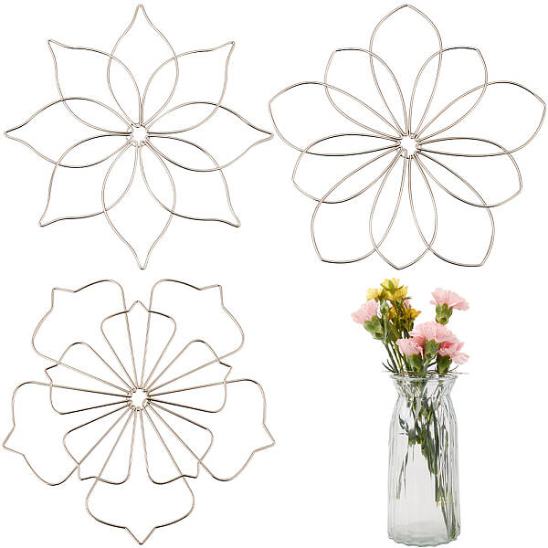3Pcs 3 Style 201 Stainless Steel Flower Arrangement Insert Lids