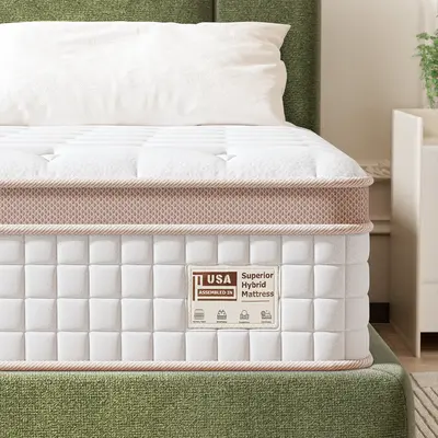 FlexPedic 12-14 Inch Extra Firm Hybrid Mattress, Queen/King, Gel Memory Foam & Pocket Springs for Pressure Relief & Motion Is...