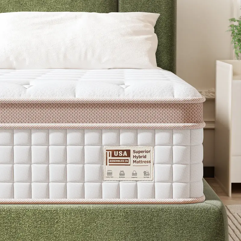 FlexPedic 12-14 Inch Extra Firm Hybrid Mattress, Queen/King, Gel Memory Foam & Pocket Springs for Pressure Relief & Motion Is...