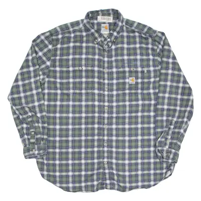 CARHARTT Mens Shirt Green Check Long Sleeve 2XL