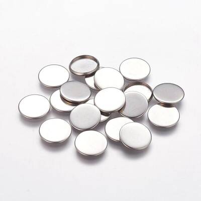 Tarnish Resistant Flat Round 304 Stainless Steel Plain Edge Bezel Cups