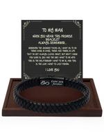 Men's Minimalist Plain Color Braided Bracelet, with Gift Card, Fashionable Jewelry for Daily Wear, Trendy All-match & Exquisi...