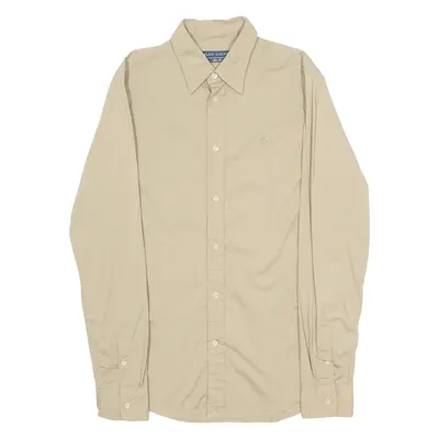 RALPH LAUREN Slim Fit Womens Plain Shirt Brown Long Sleeve S