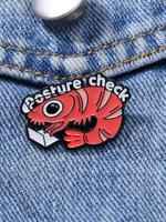 Cute Lobster Design Brooch, 2024 New Style Fashionable Letter Pattern Badge for Clothes & Hat & Bag,  Enamel Pin Suitable for...