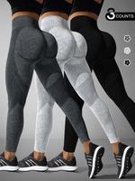 Women's Solid High Waist Sports Leggings, Casual Comfy Breathable Skinny Pants for Yoga Gym Workout, Ladies Sportswear for Al...