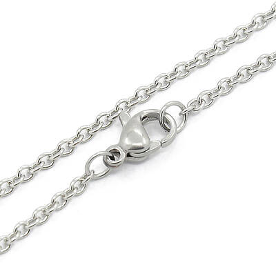 Non-Tarnish Unisex 304 Stainless Steel Cable Chain Necklace with Lobster Claw Clasps