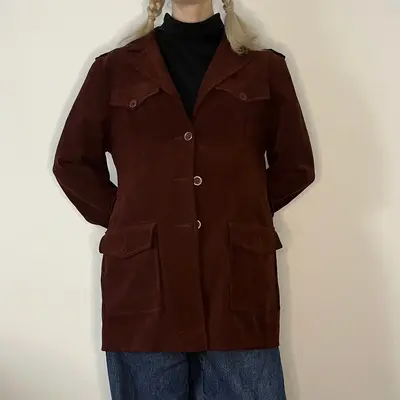 Bla Bla Jacket - Small Burgundy Polyester Blend