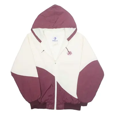 WINDLESS Mens Jacket White Nylon USA Hooded L