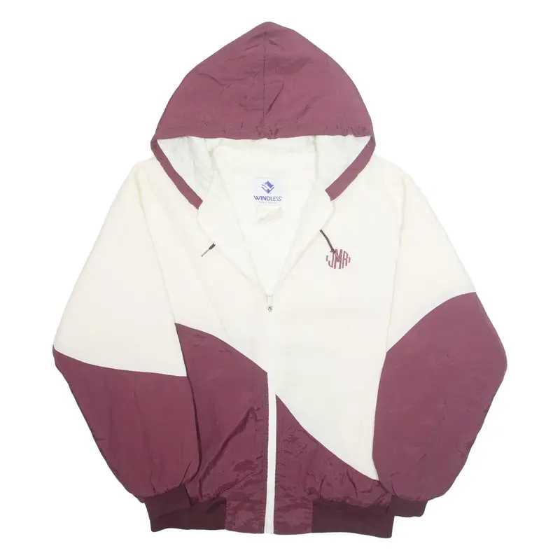 WINDLESS Mens Jacket White Nylon USA Hooded L