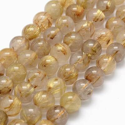Grade AA Natural Gold Rutilated Quartz Beads Strands