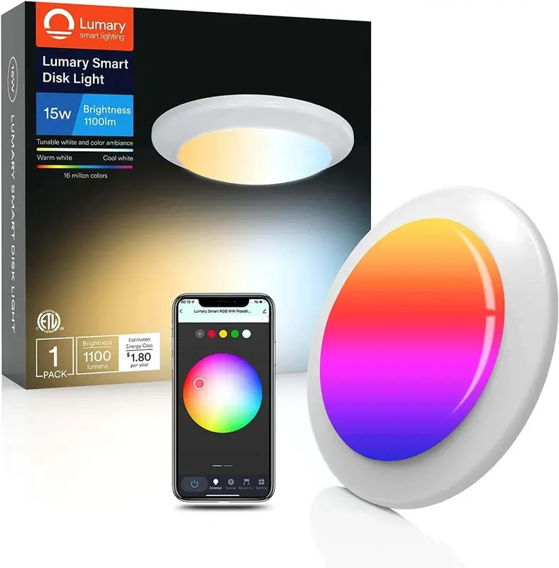 Lumary Wi-Fi Smart LED Disk Ceiling Light 15W 5/6 inch Model A