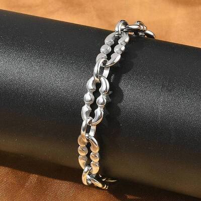 304 Stainless Steel Oval Link Chains Bracelets for Men & Women